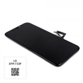 Display Assembly (LG: DTP/C3F) (incl. Backplate) Compatible for iPhone 11 Black Pulled