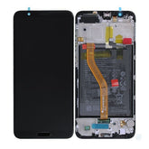 Huawei Honor View 10 Skärm med LCD Display med Batteri Original - Svart