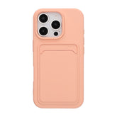 Mobilskal iPhone 16 Pro Max Silikon med Korthållare - Rosa