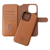 iPhone 15 Pro Max Plånboksfodral Magnet Rvelon - Brun