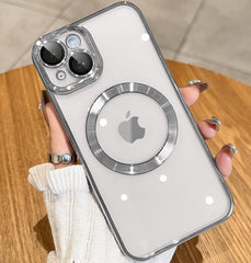 Magnetic transparent case for iPhone 14, Silver