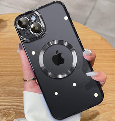 Magnetic transparent case for iPhone 14 Plus, Black