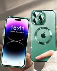 Magnetic transparent case for iPhone 14 Pro, Green
