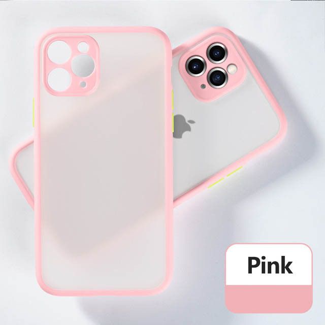 Shockproof Armor Matte Case for iPhone 14 Pro, pink