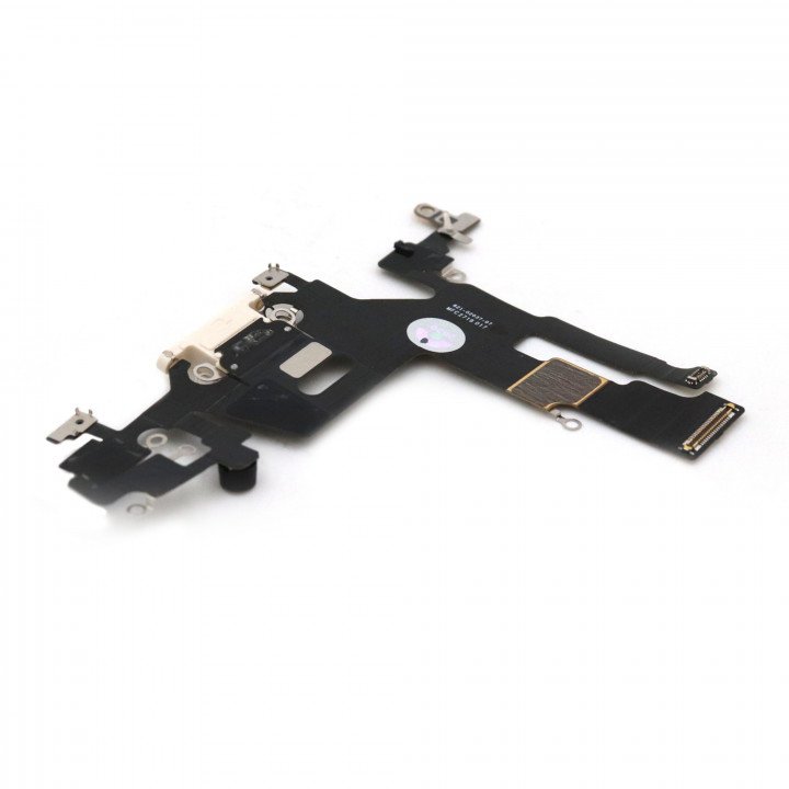 Charging Port Assembly Compatible for iPhone 11 White Pulled