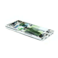 Display Assembly (without Camera) Complete with Housing Compatible for Samsung Galaxy S21 Ultra 5G Silver Service Pack