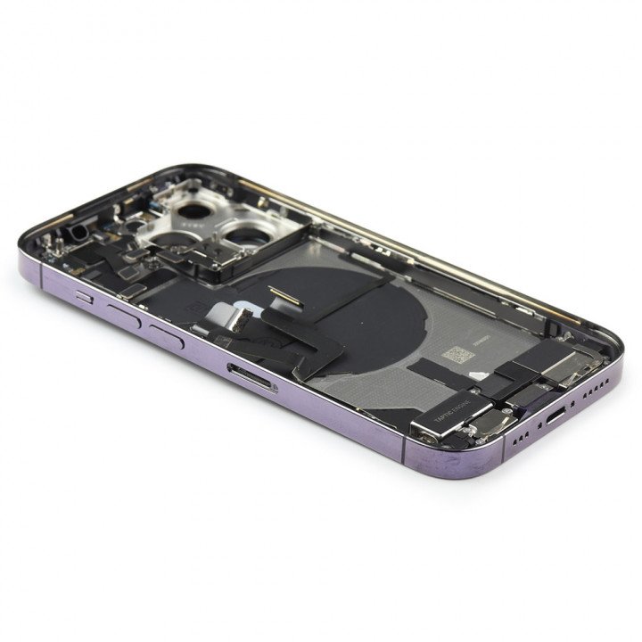 Rear Housing Assembly with small parts Compatible for iPhone 14 Pro Purple Pulled