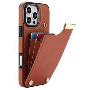 iPhone 16 Pro Skal med plånbbok i PU-läder - Brun