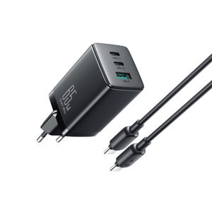 NEXTBATT Snabbladdare 65W GaN Ultra, med USB-C-kabel, 100W - Svart
