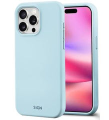 SiGN Liquid Silicone skal till iPhone 16 Pro - Ljusblå
