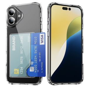 iPhone 16 Plus Skal med Korthållare - Transparent