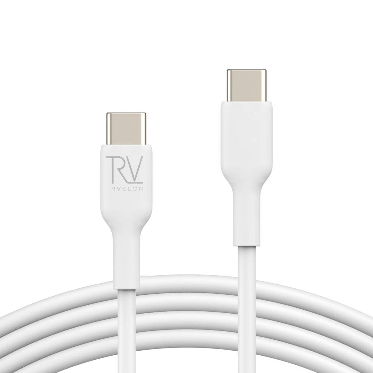 Rvelon USB-C till USB-C Kabel 1m - Vit