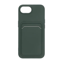 iPhone 16e Mobilskal Silikon med Korthållare - Grön