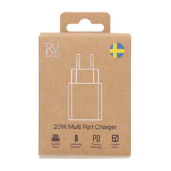 Rvelon Fast Charger Dual USB-A & USB-C 20W 10 pcs pack