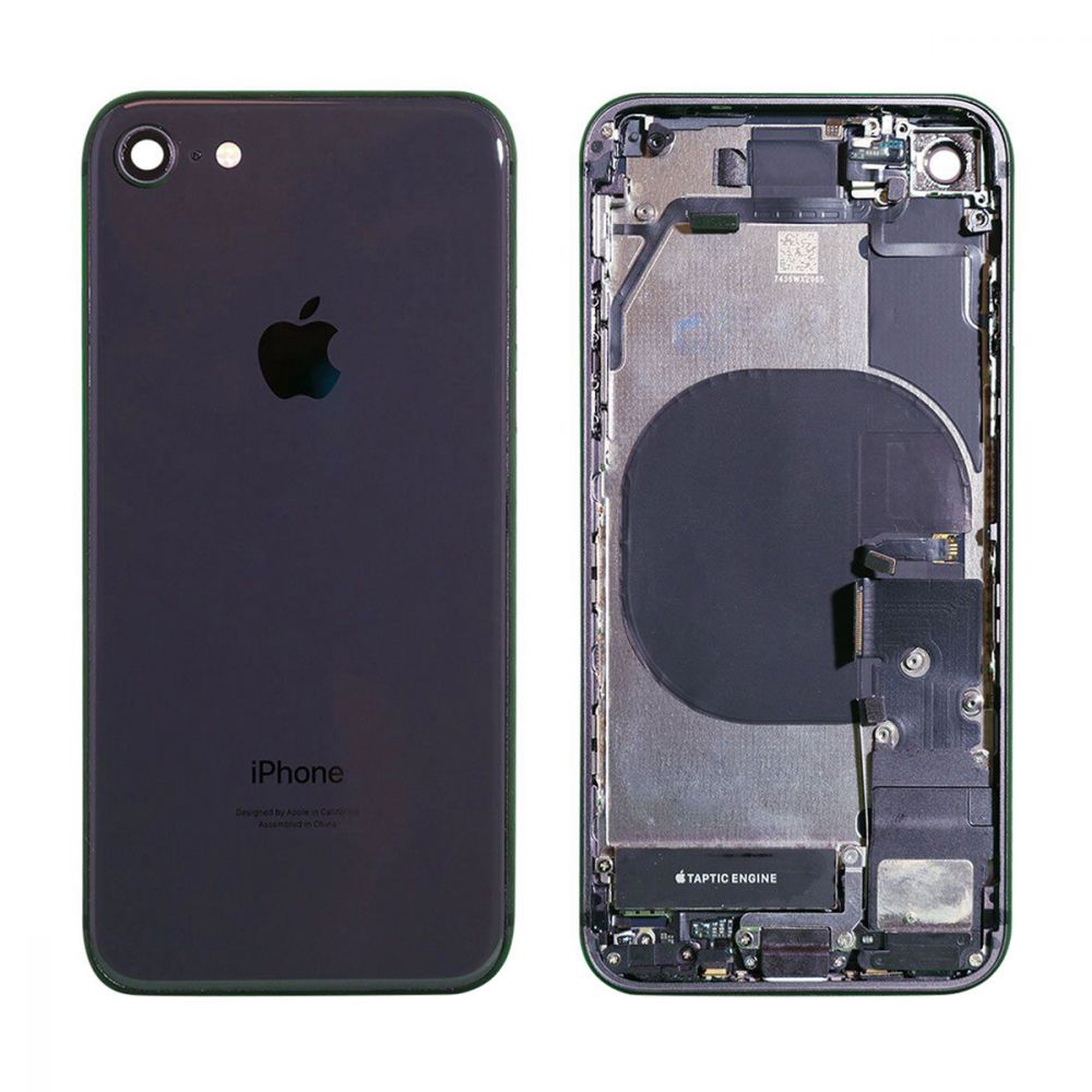 iPhone 8 backcover + frame and parts, Black, Pulled