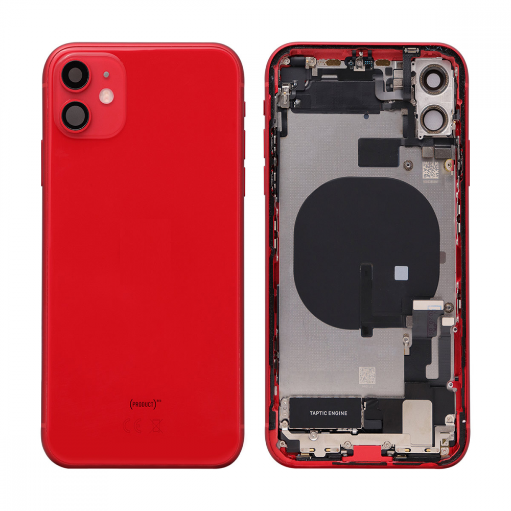 iPhone 11 backcover + frame and parts, Red, Pulled