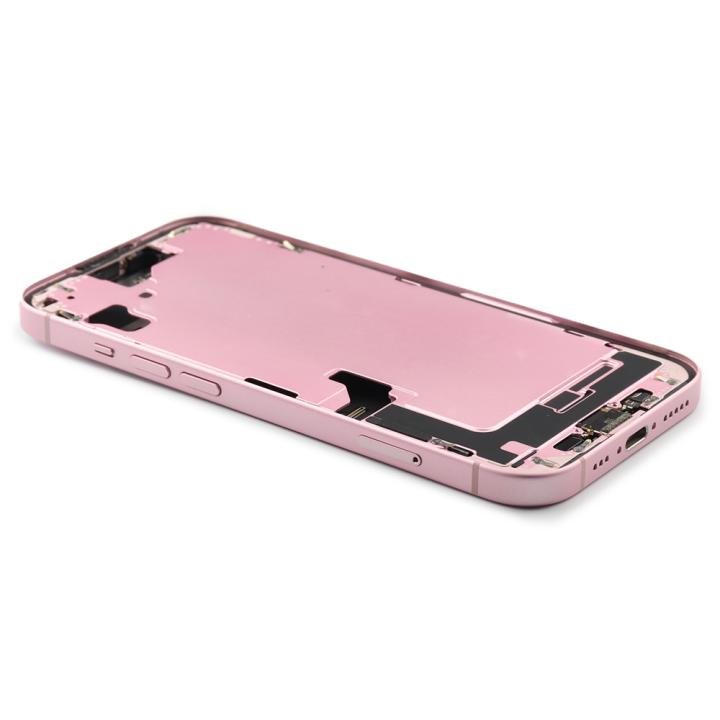 Rear Housing Assembly with small parts Compatible for iPhone 15 (EU Version) Pink Titanium Pulled
