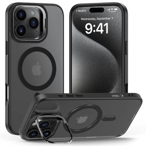Tech-Protect iPhone 16 Pro Max MagSafe Skal med Stativ - Halvtransparent Svart