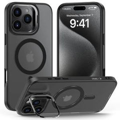 Tech-Protect iPhone 16 Pro Max MagSafe Skal med Stativ - Halvtransparent Svart
