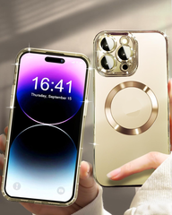 Magnetic transparent case for iPhone 14 Pro Max, Gold