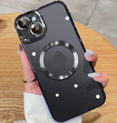 Magnetic transparent case for iPhone 13, Black
