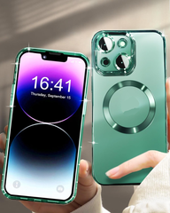 Magnetic transparent case for iPhone 13, Green