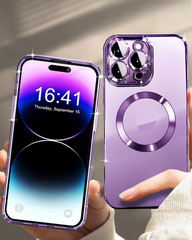 Magnetic transparent case for iPhone 13 Pro, Purple