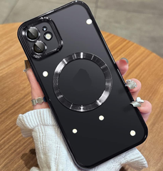 Magnetic transparent case for iPhone 12, Black