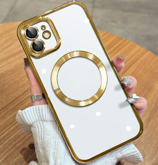 Magnetic transparent case for iPhone 12, Gold