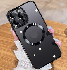 Magnetic transparent case for iPhone 12 Pro Max, Black