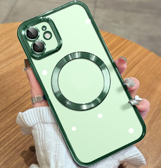 Magnetic transparent case for iPhone 11, Green