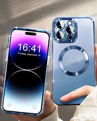 Magnetic transparent case for iPhone 11 Pro Max, Navy Blue