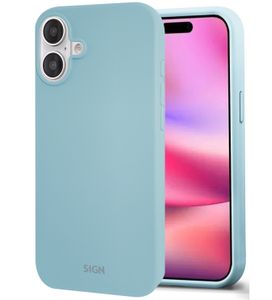 SiGN Liquid Silicone skal till iPhone 16 - Ljusblå