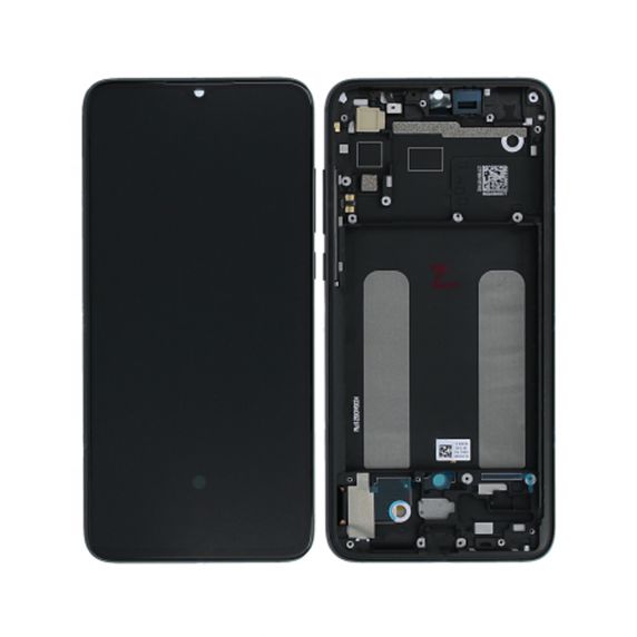 Xiaomi Mi 9 Lite (2019) Skärm/Display + Ram (Service Paket) - Tarnish Svart