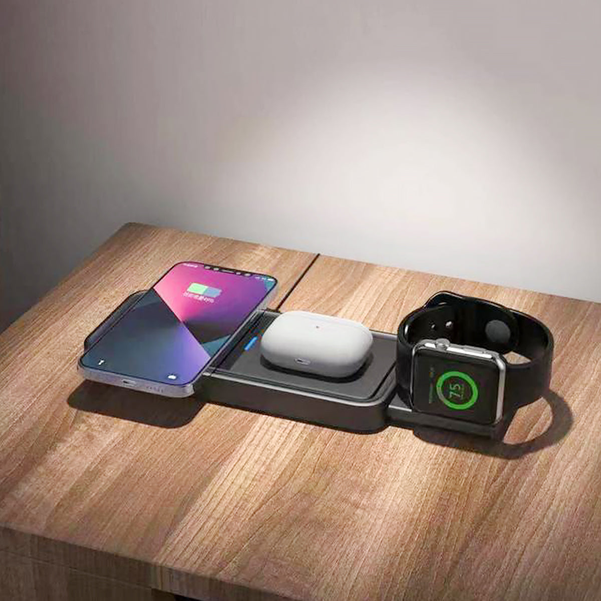 Smart 3-i-1 Trådlös laddare - Svart