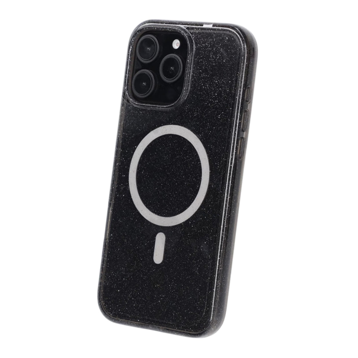 iPhone 16 Pro Max Rvelon Mobilskal TPU med MagSafe - Glitter Svart