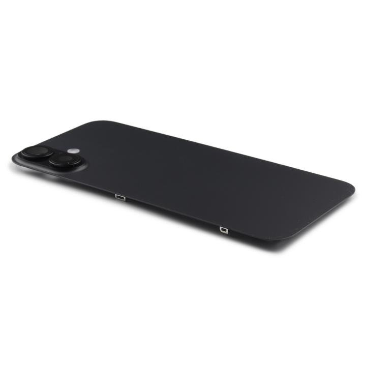 Back Cover incl. Camera lens, Flash Light and Wireless Charging Compatible for iPhone 16 Plus Black Pulled
