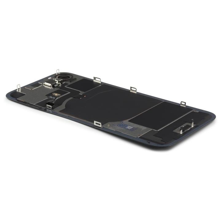 Back Cover incl. Camera lens, Flash Light and Wireless Charging Compatible for iPhone 16e Black Pulled
