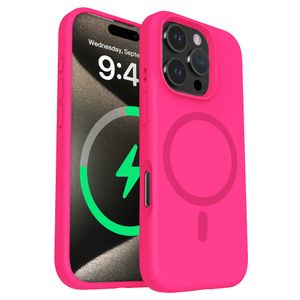 iPhone 16 Pro Silikonskal - Mörkrosa