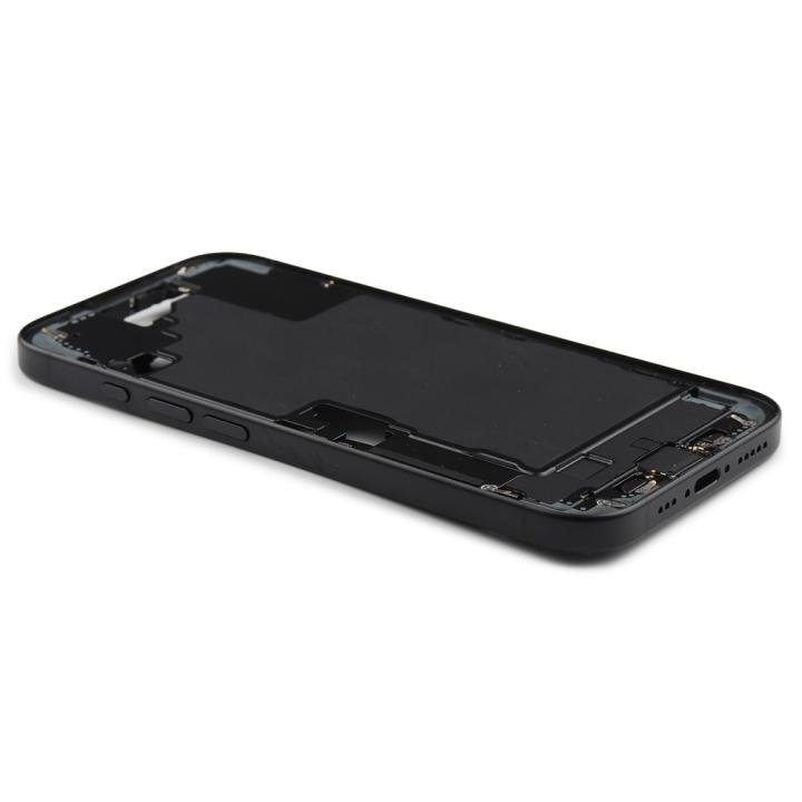 Middle Frame Assembly With Power And Volume Button (US Version) Compatible for iPhone 16 Black Pulled