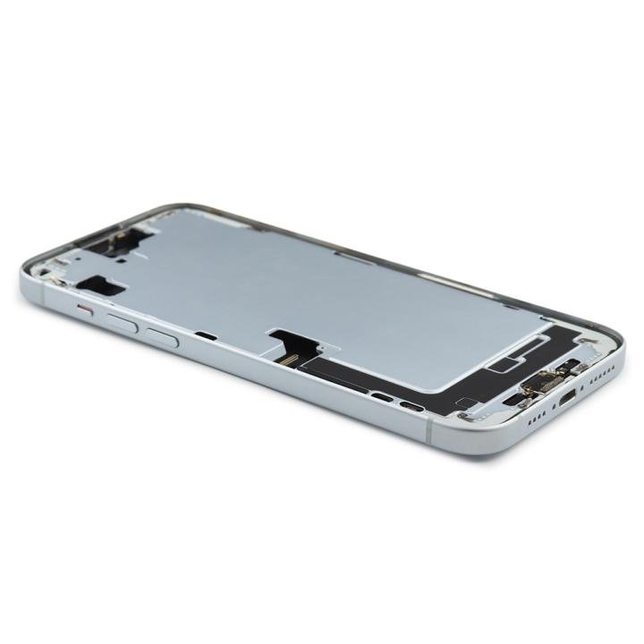 Rear Housing Assembly with small parts (US Version) Compatible for iPhone 15 Plus Blue Titanium Pulled