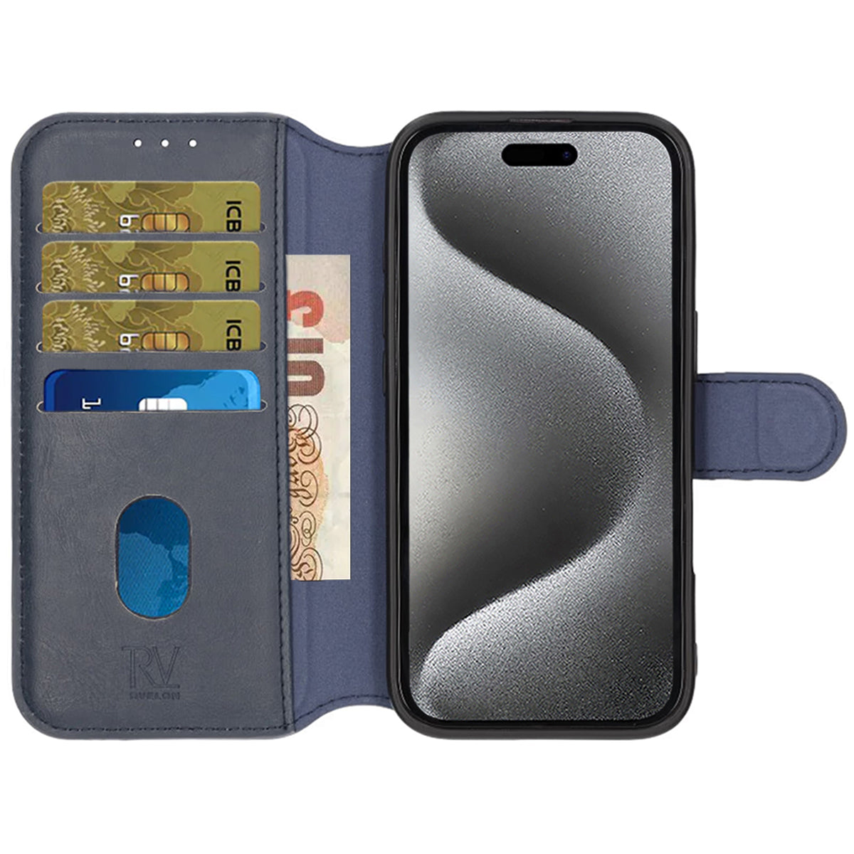 iPhone 16 Pro Max Plånboksfodral Rvelon - Blå