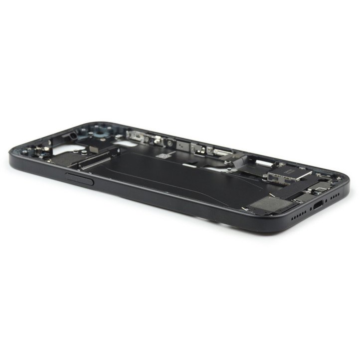 Middle Frame Assembly With Power And Volume Button Compatible for iPhone 15 Plus (EU Version) Black Titanium Pulled