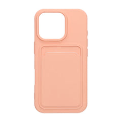 Mobilskal iPhone 16 Pro Max Silikon med Korthållare - Rosa