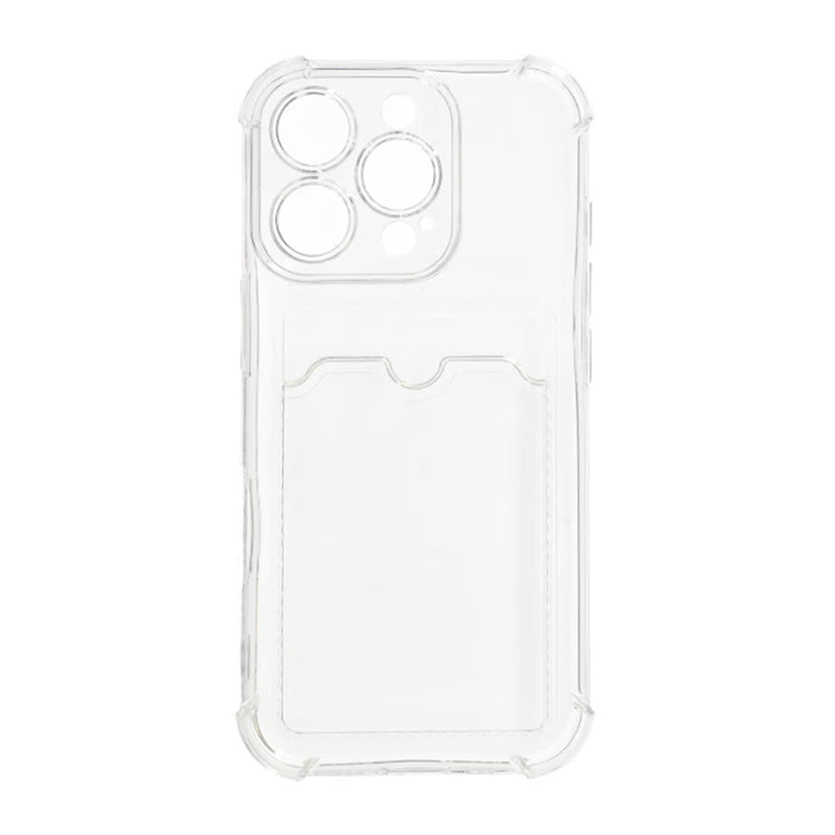 iPhone 16 Pro Max Mobilskal Stöttåligt med Korthållare - Transparent