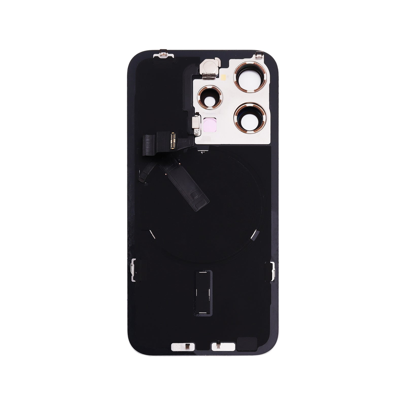 Back Cover incl. Camera lens, Flash Light and Wireless Charging For iPhone 15 Pro White Titanium Pulled C
