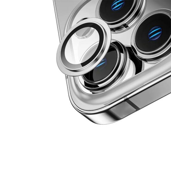 iPhone 14 Pro Kameralins med Ram - Silver