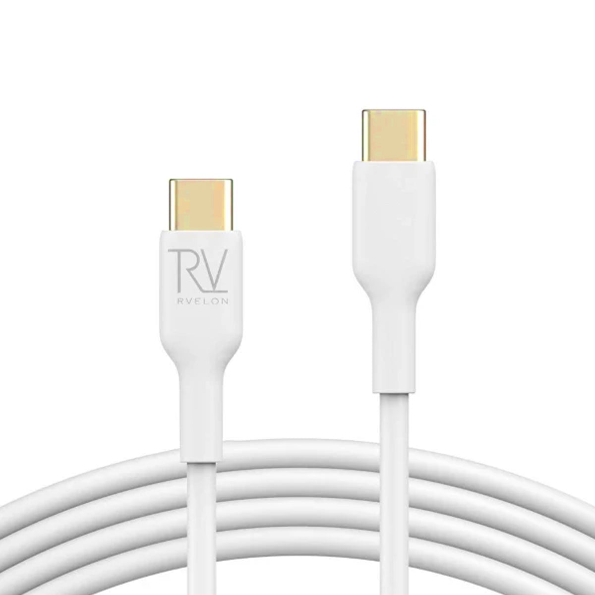 Rvelon Laddkabel USB C till USB C Silikon 240W - 1M Vit