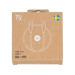 Rvelon Laddkabel USB C till USB C Silikon 60W - 1M Vit