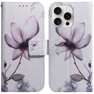 iPhone 16 Pro Max Fodral med Stativ och Kortplats - Vit
